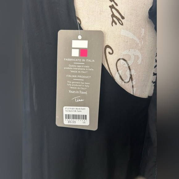 Tina Stephen’s NWT tie back silk tank made in Italy- One Size - Picture 6 of 10